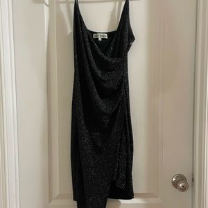 body con black shimmer dress